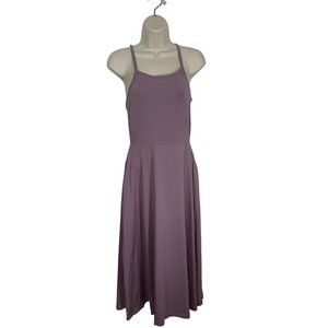 PACT ORGANIC Dress Women's XS Maxi Dress Purple Built-In Bra Pockets Racerback